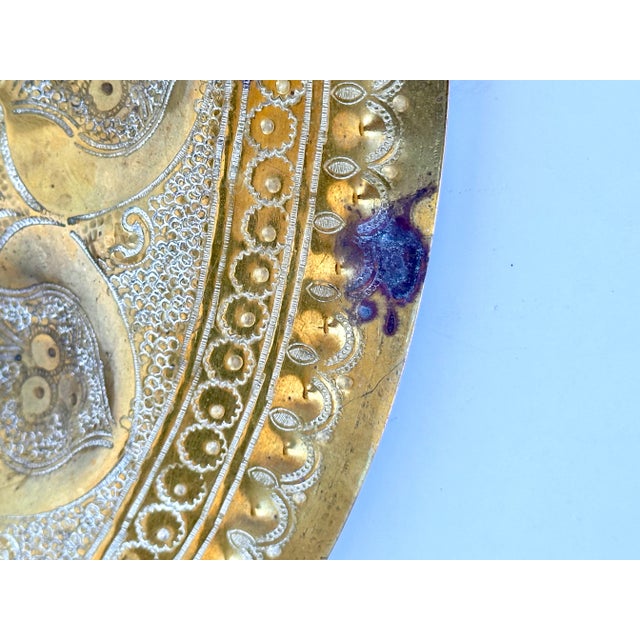 Late 20th Century Moroccan Brass Hanging Tray For Sale - Image 5 of 5