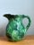 Vintage Green Leaf Motif Ceramic Pitcher For Sale - Image 4 of 13