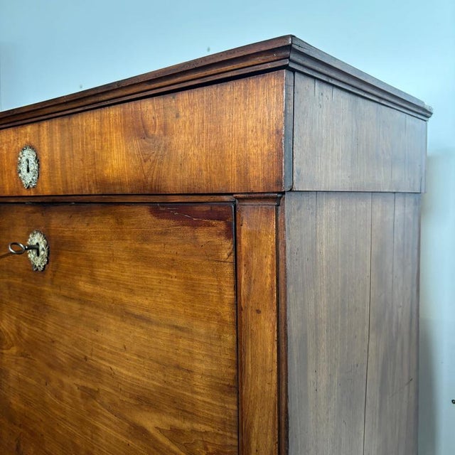 Antique Biedermeier Secretaire in Walnut with Secret Compartment For Sale - Image 5 of 18