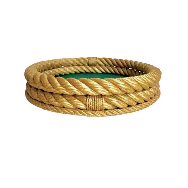 Vintage Rope Tray Attributed to Adrian Audoux & Frida Minet For Sale - Image 9 of 13