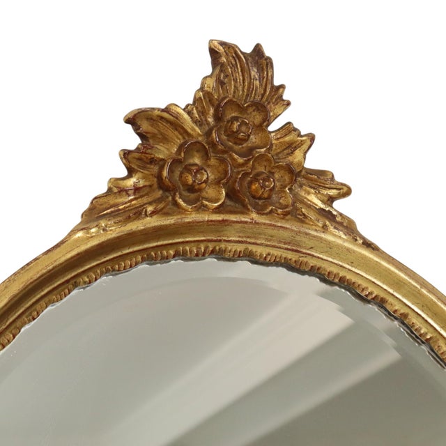Glass Louis XVI Classic Gold Crested Mirror from Deknudt, 1950s For Sale - Image 7 of 18