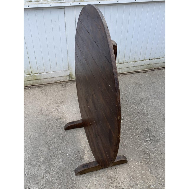 Antique Round Winemaker's Target Folding Table with Tilting Top, 1890s For Sale - Image 11 of 18