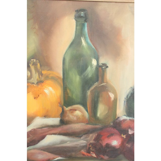 Mid-Century Modern Signed French Still Life on Canvas Painting/43" For Sale - Image 4 of 7