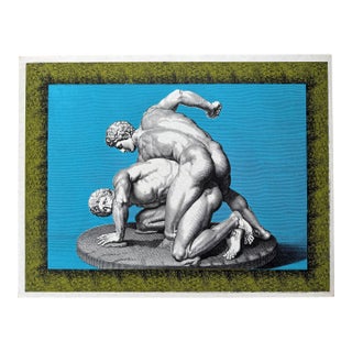 1970s Pop-Art Greek Wrestlers Silk Screen Print For Sale