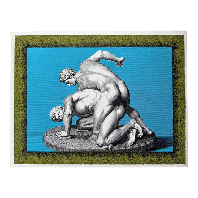 1970s Pop-Art Greek Wrestlers Silk Screen Print For Sale