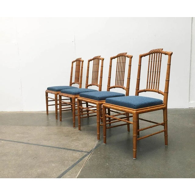 Imposing chairs by the renowned Italian manufacturer Giorgetti. Italian splendor with simple padding. The wooden frame of...