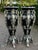 1990s Italian Baroque Black Silver Resin Pedestals W/ Marble Effect Tops - Pair For Sale - Image 18 of 18
