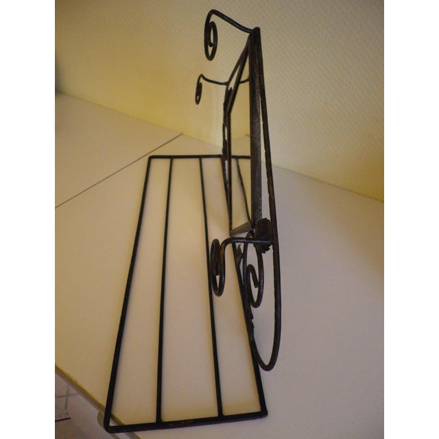 Black Wall-Mounted Coat Rack with Three Hooks and Central Mirror, 1960s For Sale - Image 8 of 11