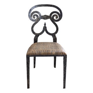 Mid 20th Century Biedermeier Style Forged Iron Dining Chairs For Sale