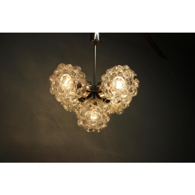 Bubble Glass Chandelier attributed to Kamenický Šenov, Czechoslovakia, 1970s For Sale - Image 12 of 17
