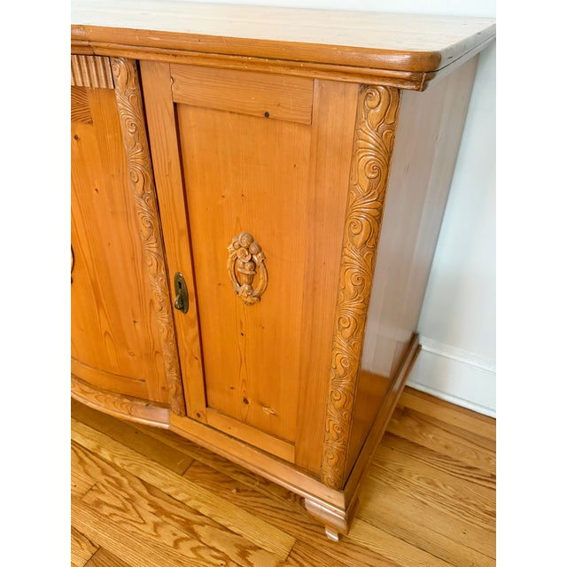 Italian Midcentury Pine Sideboard With Applied Fruit Carvings For Sale - Image 4 of 15