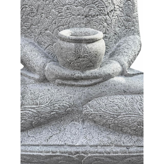 Late 20th Century Vintage Stone Carved Buddha Statue For Sale - Image 5 of 8