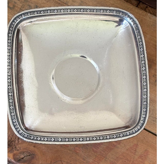 1940s Hotel Silver Plate Rare Platter Pedestal Candy Dish, “The Roosevelt Nyc” For Sale - Image 9 of 11
