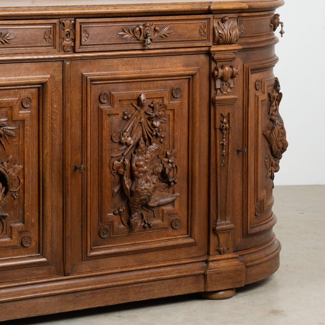 19th Century French Oak Carved Large Buffet Sideboard For Sale - Image 11 of 14