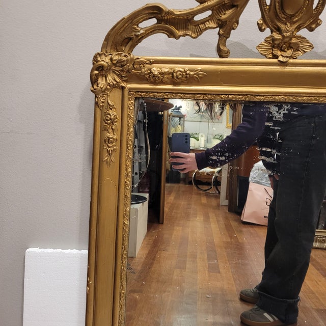 19th Century Isabeline Wall Mirror in Gilded Wood, Spain, 1890s For Sale - Image 13 of 18