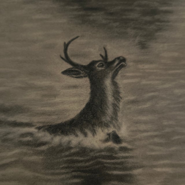 American Rare Find 1884 “ No Chance for Life” by Arthur Burnett Frost Original Pencil & Charcoal Drawing For Sale - Image 3 of 9