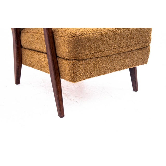 Vintage Yellow Armchair in Bouclé Fabric, Denmark, 1960s For Sale - Image 10 of 12