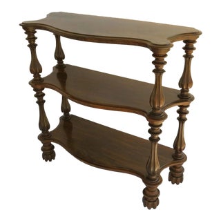 English Regency Rosewood Etegere Melon Ribbed Feet Shelves Bookcase Display For Sale