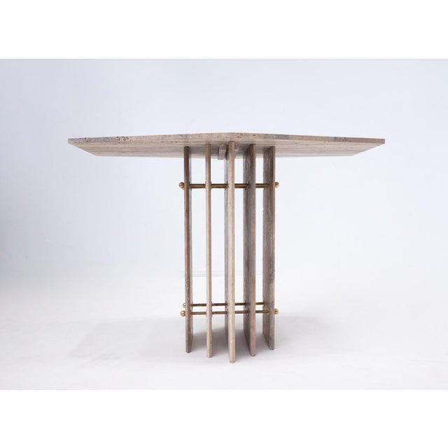 Contemporary Vintage Travertine Console, Italy For Sale - Image 3 of 10