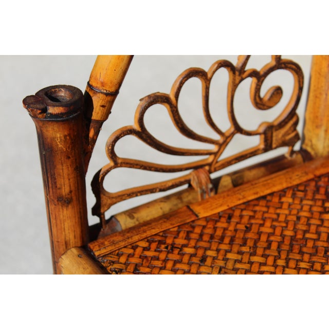 Vintage French Bamboo & Rattan Folding Étagère - Mid-Century Modern Style With Elegant Metal Accents For Sale - Image 14 of 16