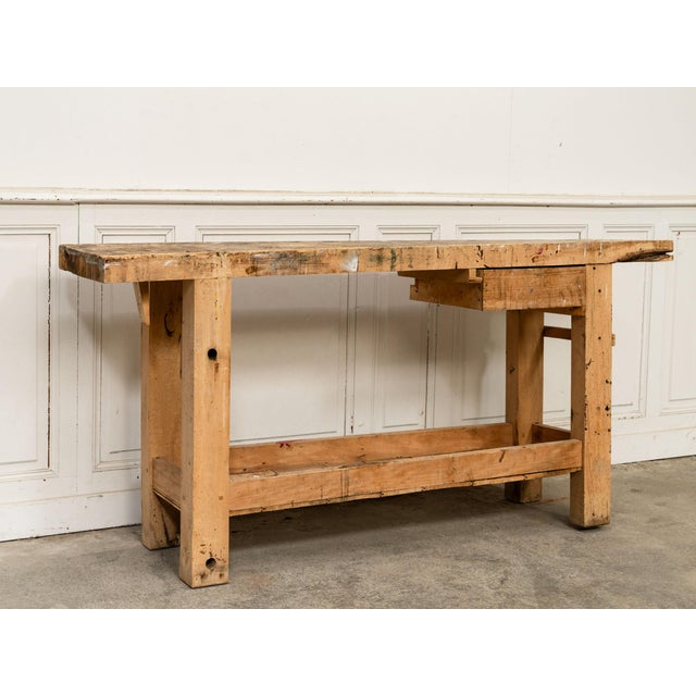 Small Vintage Workbench with Drawer, 1920 For Sale - Image 3 of 18