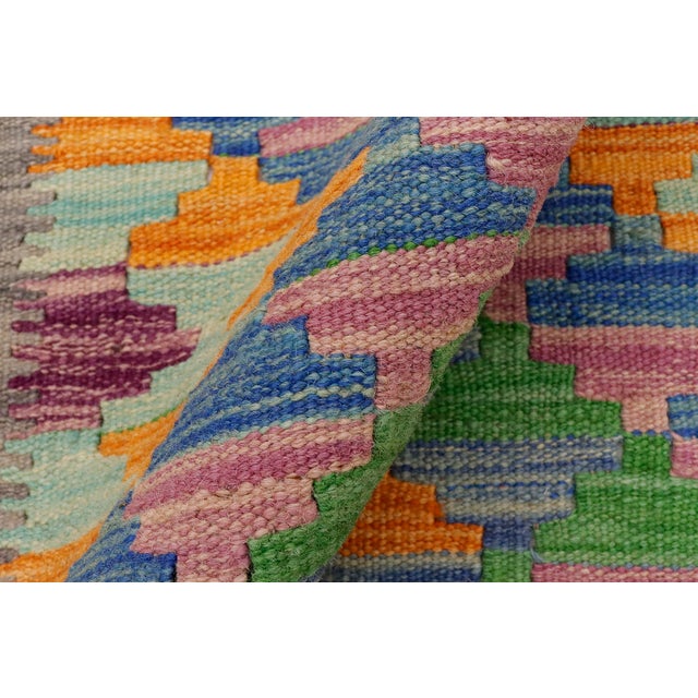 Textile Rustic Turkish Hand-Woven Kilim Rug - 2'5'' X 3'1'' For Sale - Image 7 of 9