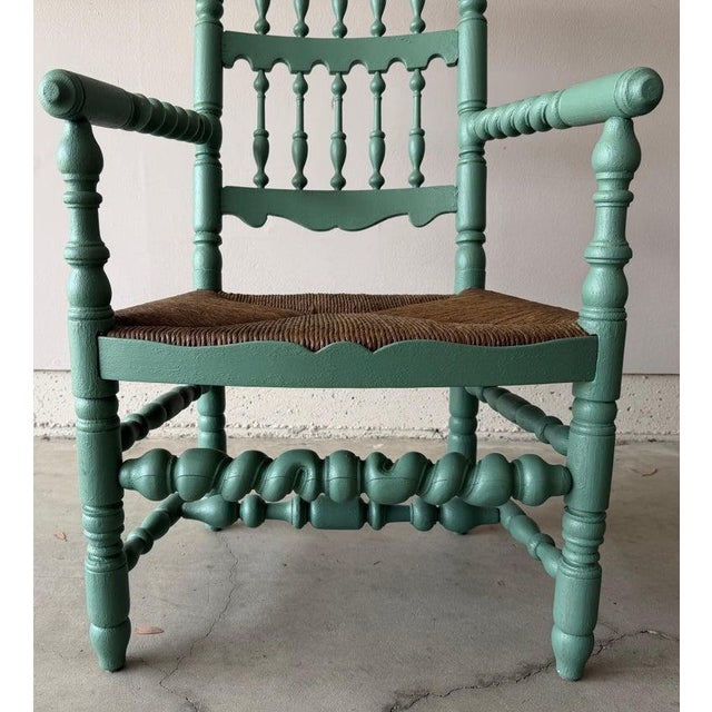 1930s Set of Four Charles Pollock Rush Seat Chairs For Sale In Los Angeles - Image 6 of 10