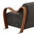 Ribbon Wood & Dark Boucle Art Deco Arm Chair For Sale In Los Angeles - Image 6 of 7