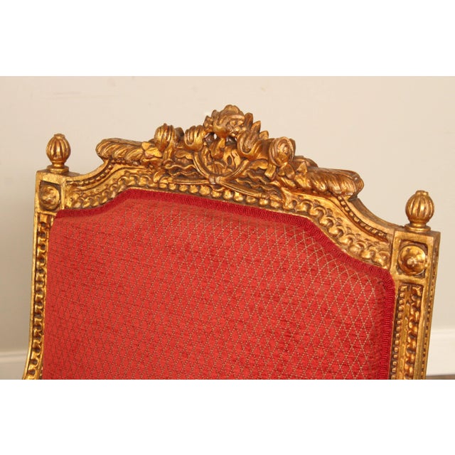 Early 20th Century French Louis XVI Giltwood Fauteuil Armchair For Sale In Philadelphia - Image 6 of 13