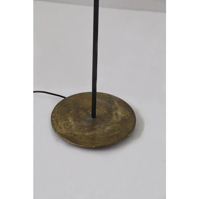 Metal Vintage Italian Brass and Opal Glass Floor Lamp from Oluce, 1950 For Sale - Image 7 of 12