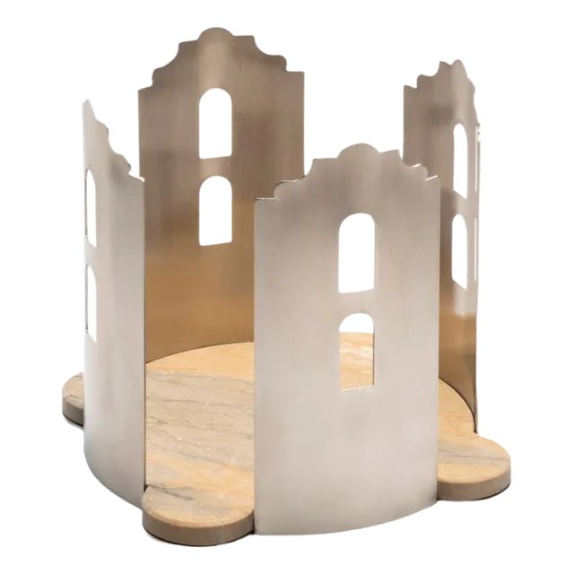 Marble and Steel Quattro Catering Centerpiece by Gabriele D'angelo For Sale