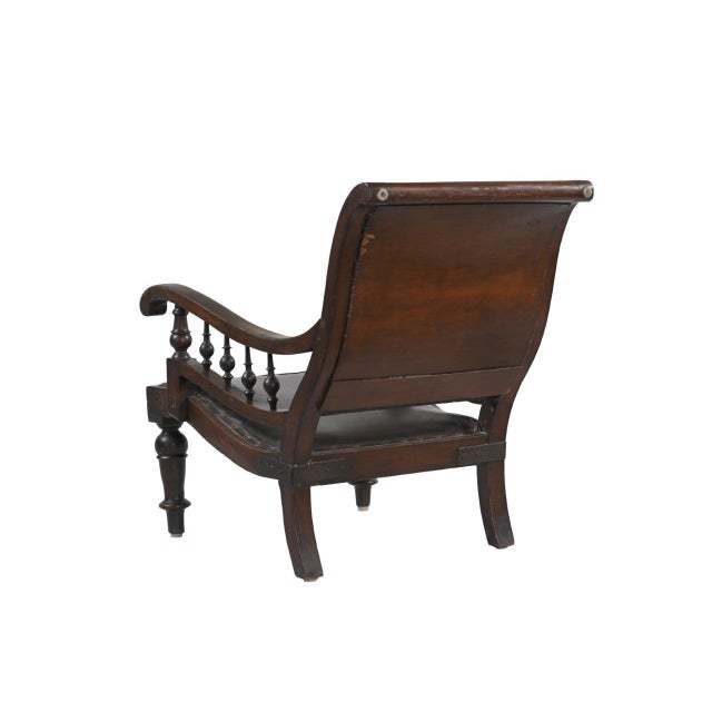 English Antique Anglo-Indian Teakwood Library/Lounge Chair For Sale - Image 3 of 3