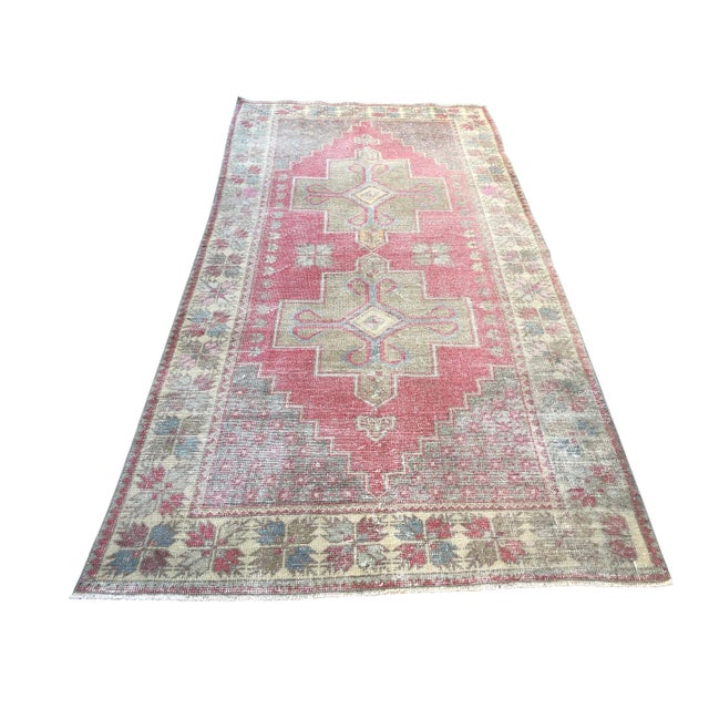 Handmade Tribal Vintage Floral Rug For Sale