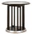 Fledermaus Side Table in Black Lacquered Wood with Metal Edge and Leather Glass Top by Josef Hoffmann for Wittmann, 1990s For Sale
