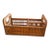 Mid 20th Century Wooden Rattan Divided Basket Caddy With Handles - Storage, Decor, Office Accessory For Sale