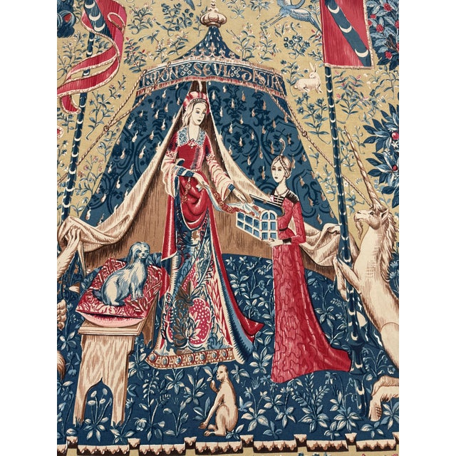 Contemporary The Lady and the Unicorn Tapestry Wall Hanging For Sale - Image 3 of 12