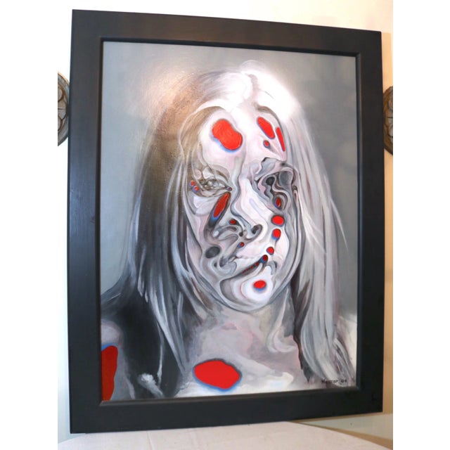 Huge Original 2009 Buddy Nestor Pop Surrealism Morbid Acrylic Portrait Painting For Sale - Image 16 of 18