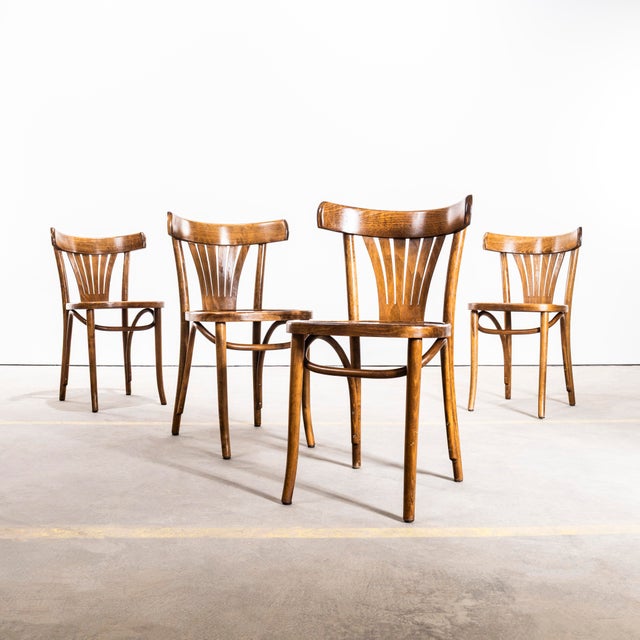 French Bentwood Fan Back Dining Chairs, 1970s, Set of 4 For Sale - Image 10 of 10