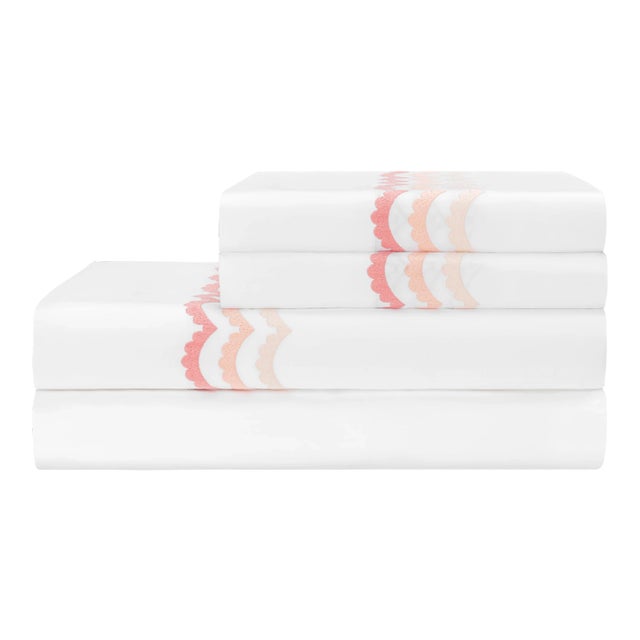 Celerie Kemble + Hamburg House Scallop Full Sheet Set - 4 Pieces For Sale
