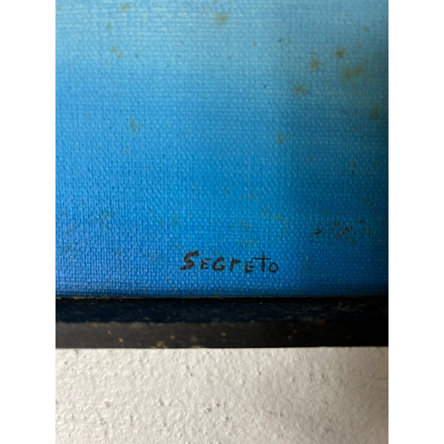 Mid Century Whimsical Painting by Segreto, Surreal Bird or Duck Gradient Ground For Sale In New York - Image 6 of 8