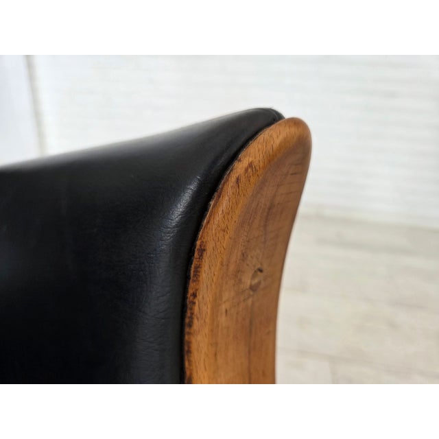 Svend Skipper Danish Teddy Armchair in Artificial Leather and Teak by Svend Skipper, 1970s For Sale - Image 4 of 18