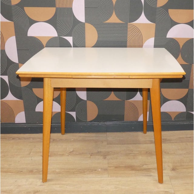 Gray Vintage Extendable Kitchen Table in Wood, 1950s For Sale - Image 8 of 14