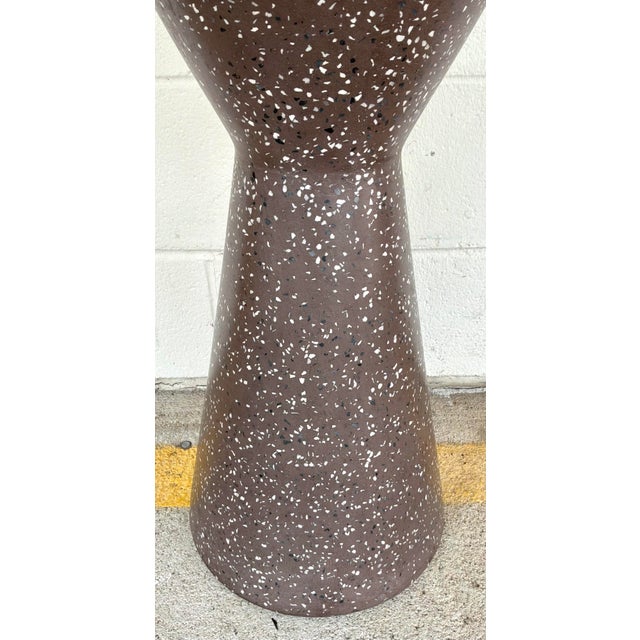 Modern Made Goods Modern Brown Speckled Terrazzo Hourglass Kim Drink Table For Sale - Image 3 of 3