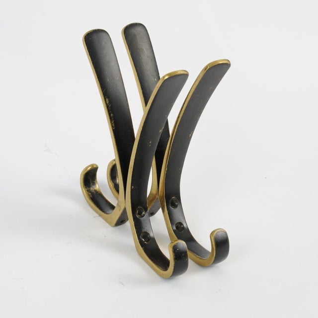 Metal Mid-Century Brass Wall Hooks from Herta Baller, Set of 4 For Sale - Image 7 of 8