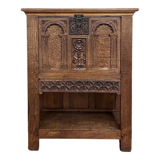 Antique Neoclassical Revival Raised Cabinet ~ Dry Bar For Sale