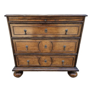 English William and Mary Style Three Drawer Chest or Side Table For Sale