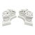 Italian White Glazed Ceramic Floral Double Candle Holders — Hollywood Regency / Neoclassical For Sale