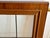 Vintage 70s Pair of Walnut and Convex Leaded Clear Glass Cabinet Doors For Sale - Image 16 of 18