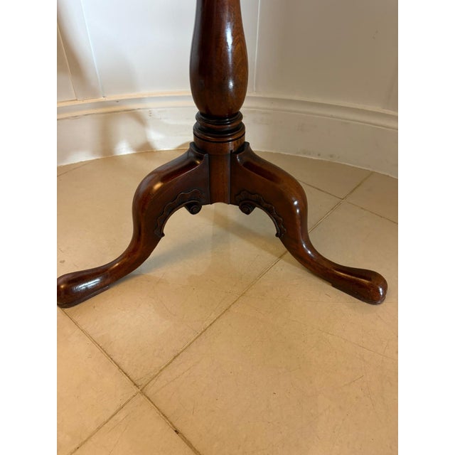 Antique English Georgian Mahogany Tripod Lamp Table, 1800s For Sale - Image 3 of 9