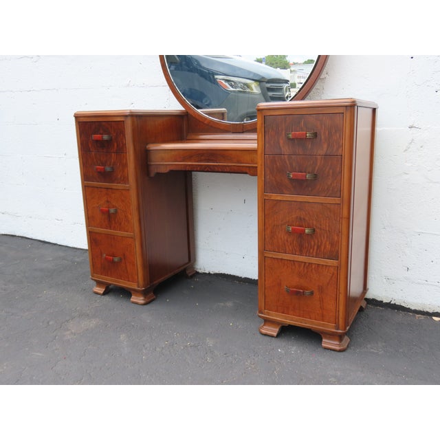 Art Deco 1920s Art Deco Vanity Makeup Table With Bakelite Handles 6580 For Sale - Image 3 of 18